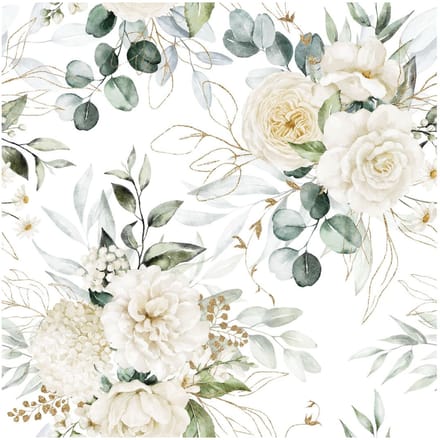 Ambiente Lunch servetten - Eucalyptus and roses