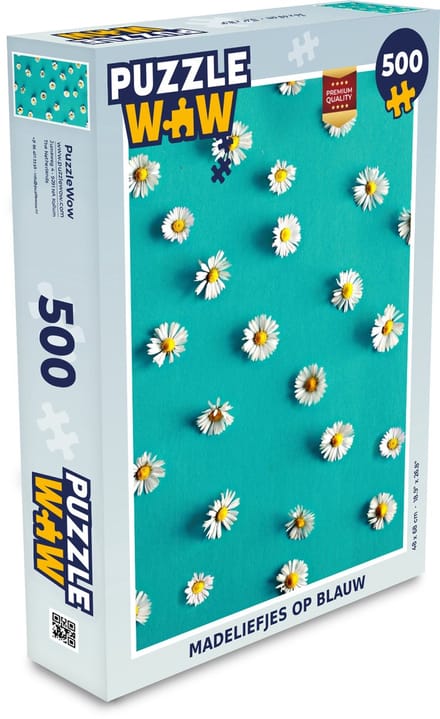 Puzzel Madeliefjes op blauw - Legpuzzel - Puzzel 500 stukjes