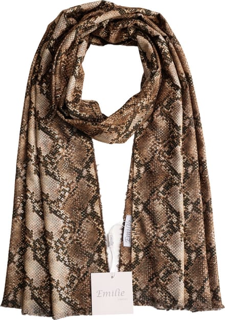 Emilie scarves - sjaal - slangenprint - bruin - beige - camel