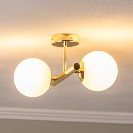 Domiluce Plafondlamp Linea, goud, 2-lamps