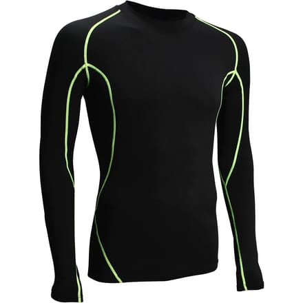 Avento Compressieshirt - Lange Mouw - Mannen - Zwart/Geel - Maat M