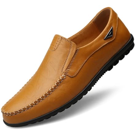 Chaussures décontractées pour hommes en cuir véritable Chaussures mocassins pour hommes en cuir de mode 37 jaune