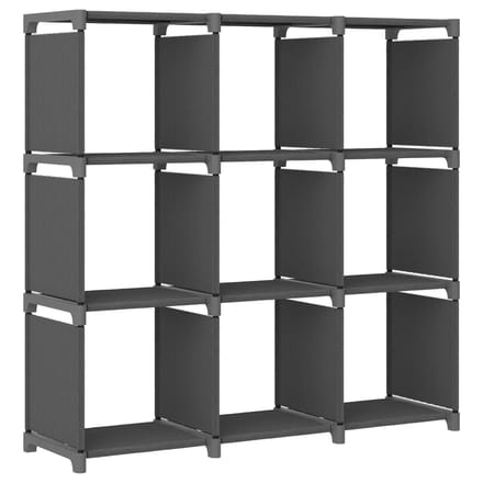 vidaXL - Kast - met - 9 - vakken - 103x30x107,5 - cm - stof - grijs