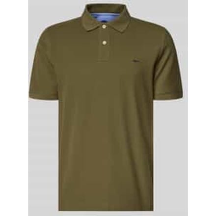 Fynch-Hatton Polo Uni Color Supima Cotton Donker Khaki / male