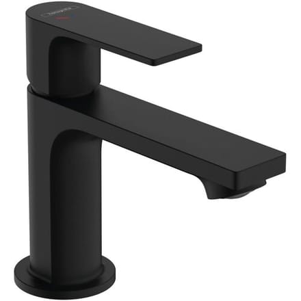 Hansgrohe Rebris e Eengreeps wastafelmengkraan - 80 - coolstart - ecosmart+ - met PopUp - trekwaste - mat zwart