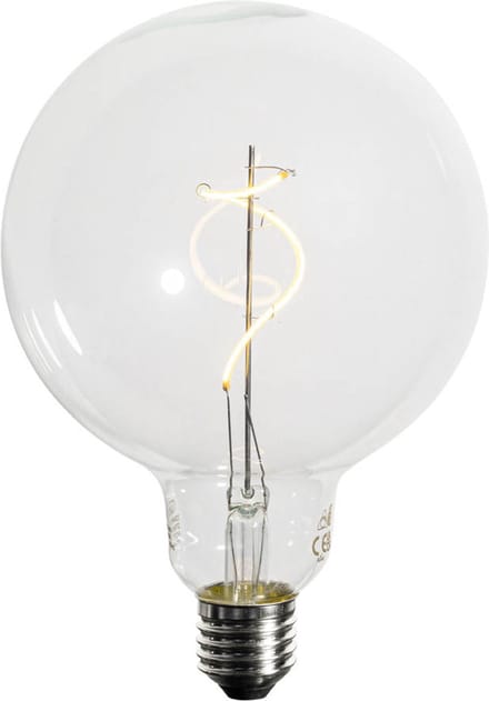 LUEDD E27 dimbare LED spiraal filament G125 4W 270 lm 2700K