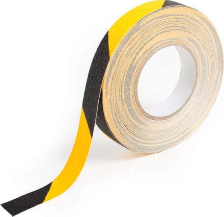 Antislip tape voor trappen zelfklevend 25mm breed - Zwart/geel - Rol 18,3 meter