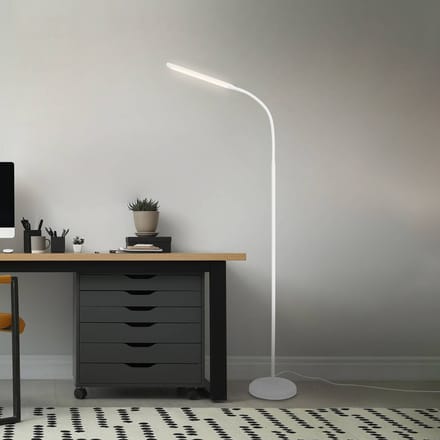 BRILONER Pivaz - Vloerlamp dimbaar - woonkamer staande lamp - met touch - wit - h: 126.5cm