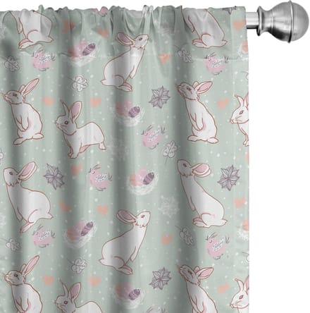 ABAKUHAUS Paasgordijnset – 2x Panelen 75x175 cm – Microvezel – Meerkleurig