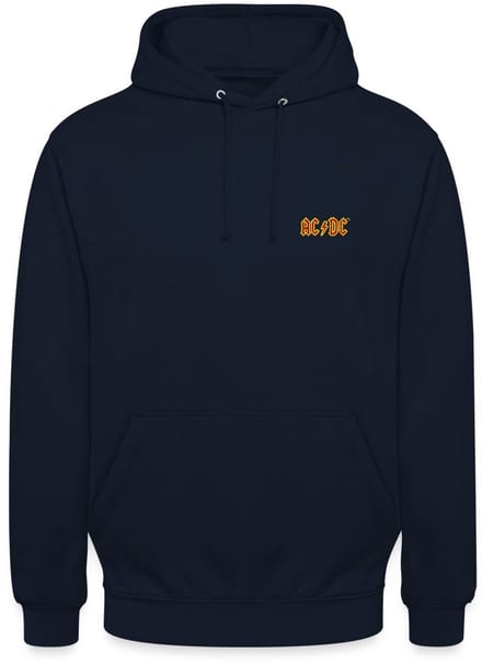 AC/DC Borst Logo In Rood En Geel Hoodie Unisex