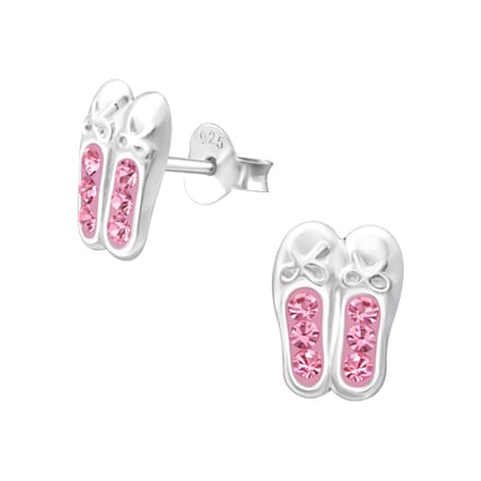 Amanto Kids Oorbellen Chelsea Pink - 925 Zilver E-Coating - Ballet - 9x7mm