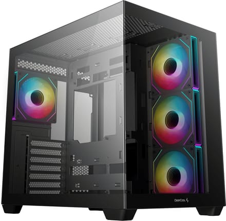 DeepCool CG530 4F - Midtowermodel ITX, Micro-ATX, ATX - geen voeding (ATX) - 3x 2.5", 2x 3.5" - 2x USB A - 1x USB C - zwart