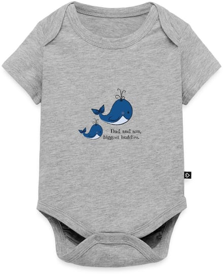 Lieve Walvis Vader En Zoon Baby Rompertje Met Korte Mouwen