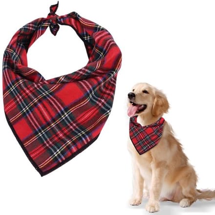 Rode tartan bandana Allecto voor hond