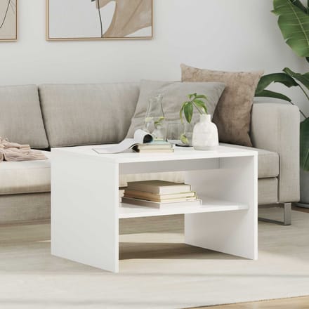 vidaXL - Salontafel - Wit - 60 - x - 50 - x - 40 - cm - Bewerkt - hout