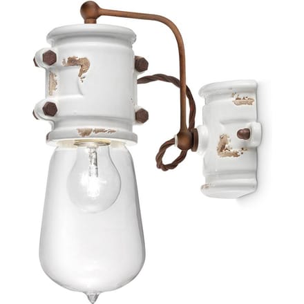 Ferroluce Witte wandlamp Nicolo in vintage stijl