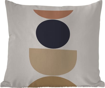 Sierkussen Buiten - Cirkel - Geometrische figuren - Abstract - 60x60 cm - Weerbestendig