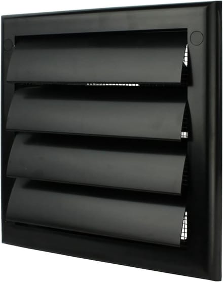 Zwart Ventilatiemasker met Lamellen en Insectenwering - Ø 100 mm