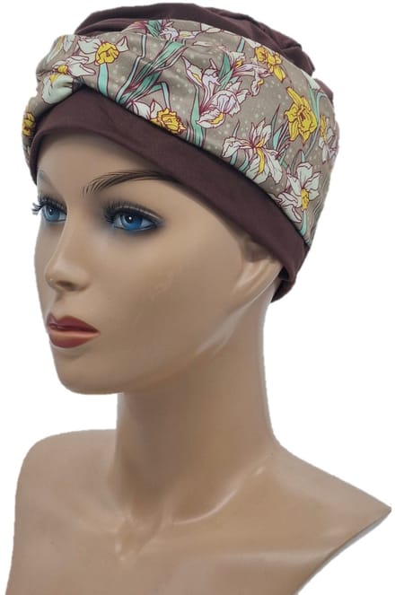 Johnson Headwear® - Turban Chemo muts - Bruin - Dames muts - Chemo Cap - Muts - Cap - Hoofddeksel - Zomer Mutsje