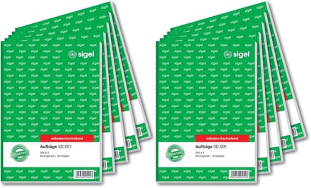 Set van 10 Zelfdoorschrijvende Bestelblokken A5 - 2-voudig - 80 Vel per Blok