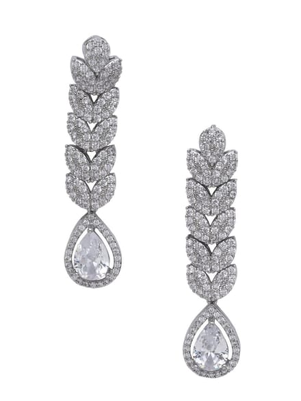 AVANT-GARDE PARIS Oorbellen - Statement - Teardrop - Rhodium Plated - 5.1 cm - Bladmotief