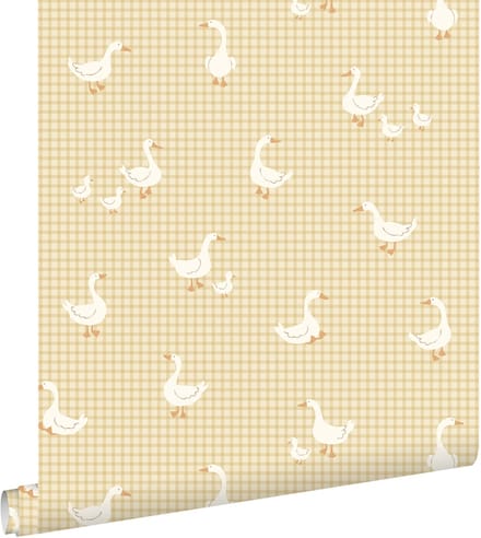 ESTAhome behang schattige ganzen geel - 50 x 900 cm - 132190