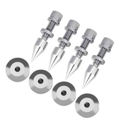 Allecto - Luidspreker Spikes - Shockproof Cone Base Pads - Verchroomd Koper - Isolatie Spikes - Geschikt voor HiFi Luidsprekers - 4 Stuks