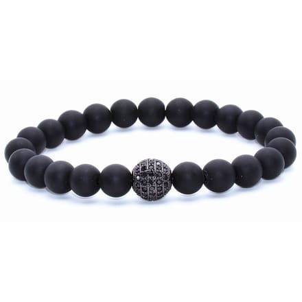 Memphis kralen armband  Agaat Pave Bead Black