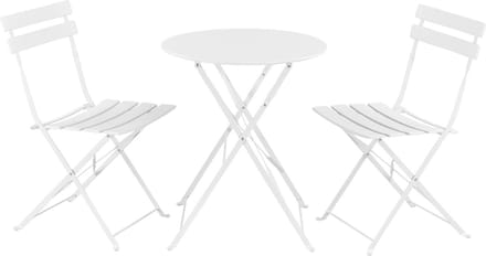 Bistroset Caprile metaal tuintafel met 2 tuinstoelen wit