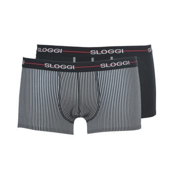 Sloggi Start Hipster heren slips 2-pack – zwart & zwart/wit gestreept – maat 2XL