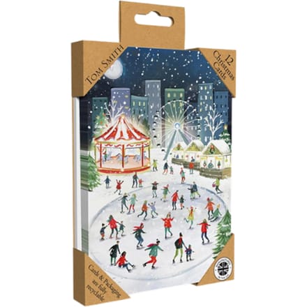 Tom Smith Luxe Kerstkaart Schaatsbaan - 12 stuks