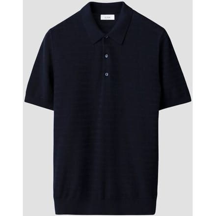 Eton Polo Tonal Pinstripe Stripe Pattern Soft Organic Cotton Navy / male