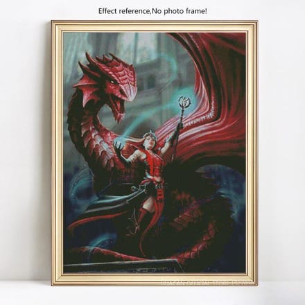 Peinture diamant Dragon, décoration de maison, broderie diamant, image d'animaux 20X30 gray
