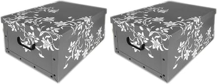 2x Opbergboxen/Opbergdozen grijs 51 x 37 cm - Bewaardozen
