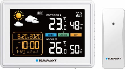 Blaupunkt - Weerstation met hygrometer / luchtdruk / voorspelling - Wit