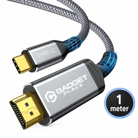 USB-C naar HDMI Kabel 4K 60Hz – 1 Meter – USB-C naar HDMI Kabel voor Laptop, MacBook, iPad en Telefoon naar TV, Monitor of Beamer – Plug & Play
