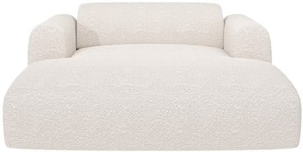 Vente-unique Tweezits-chaise longue van wit boucléstof POGNI van Maison Céphy