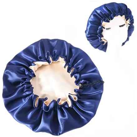 CHPN - Blauwe slaapmuts - Zachte slaap muts - Satijnachtig - Nachtmuts - Polyester - Haarbescherming