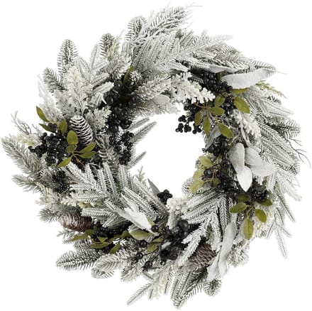Mica Decorations Vesper Kerstkrans met Dennenappels - H13 x Ø50 cm - Zwart