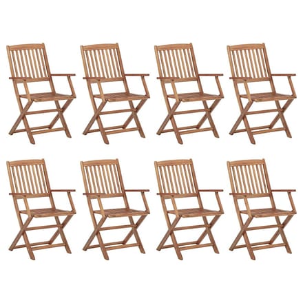 vidaXL - Inklapbare - stoelen - 8 - st - met - kussens - massief - acaciahout