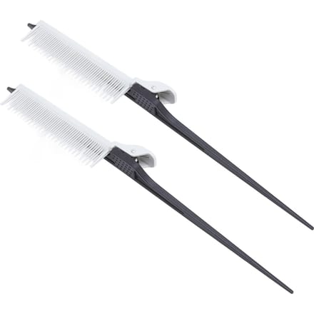 2 STUKS Multifunctionele Staartkammen Plastic Haarscheiding Kam Clip voor Styling Sectioneren Touperen white