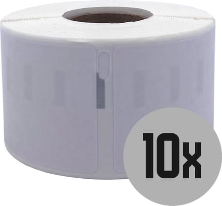 DULA Dymo Compatible labels - Wit - 99012 - Thermisch kunststof - Adresetiketten - 10 rollen - 36 x