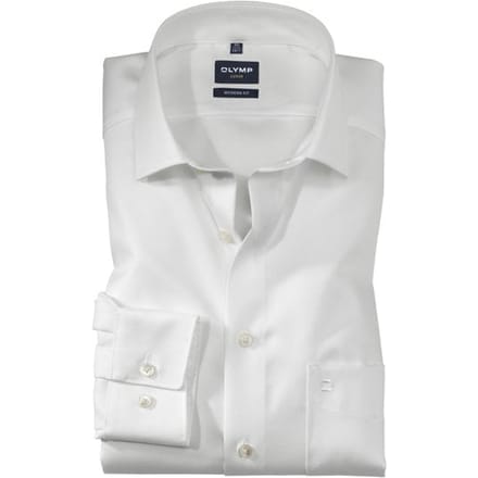 OLYMP Luxor modern fit overhemd - beige twill - Strijkvrij - Boordmaat: 37