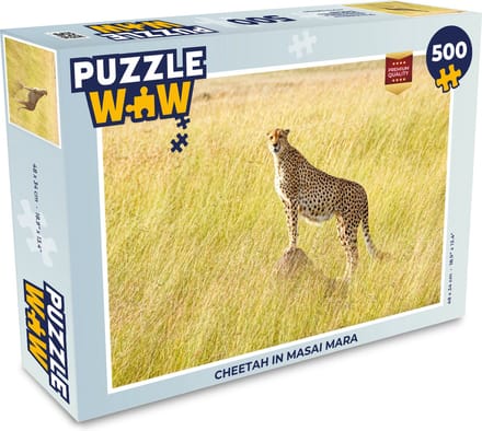 Puzzel Cheetah in Masai Mara - Legpuzzel - Puzzel 500 stukjes