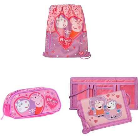 Peppa Pig tassenset; gymtas, etui en portemonnnee