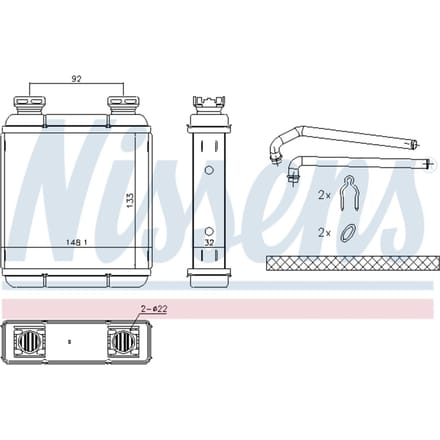 Warmtewisselaar, interieur verwarming NISSENS 72072