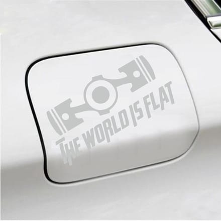 Bumpersticker - The World Is Flat - 14 X 19 - Licht Grijs
