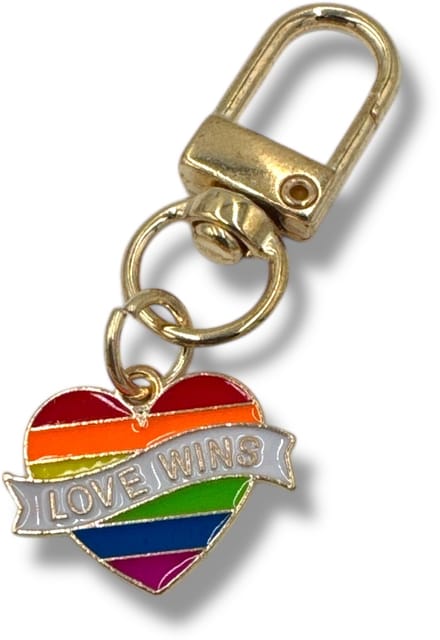 Regenboog Hart Sleutelhanger – ‘Love Wins’ | Stijlvol & Positief Statement