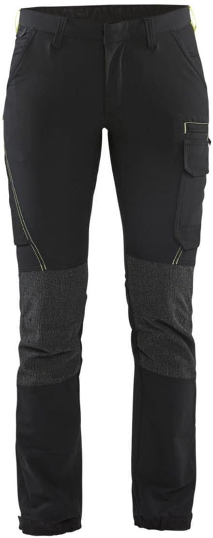 Blaklader Dames Service werkbroek 4-weg stretch 7122-1645 - Zwart/High Vis Geel - C40