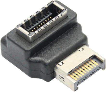 Haakse USB Adapter - Moederbord Aansluiting - Kabel Routing - 90 Graden Hoek - 10 x 7 x 15 cm
